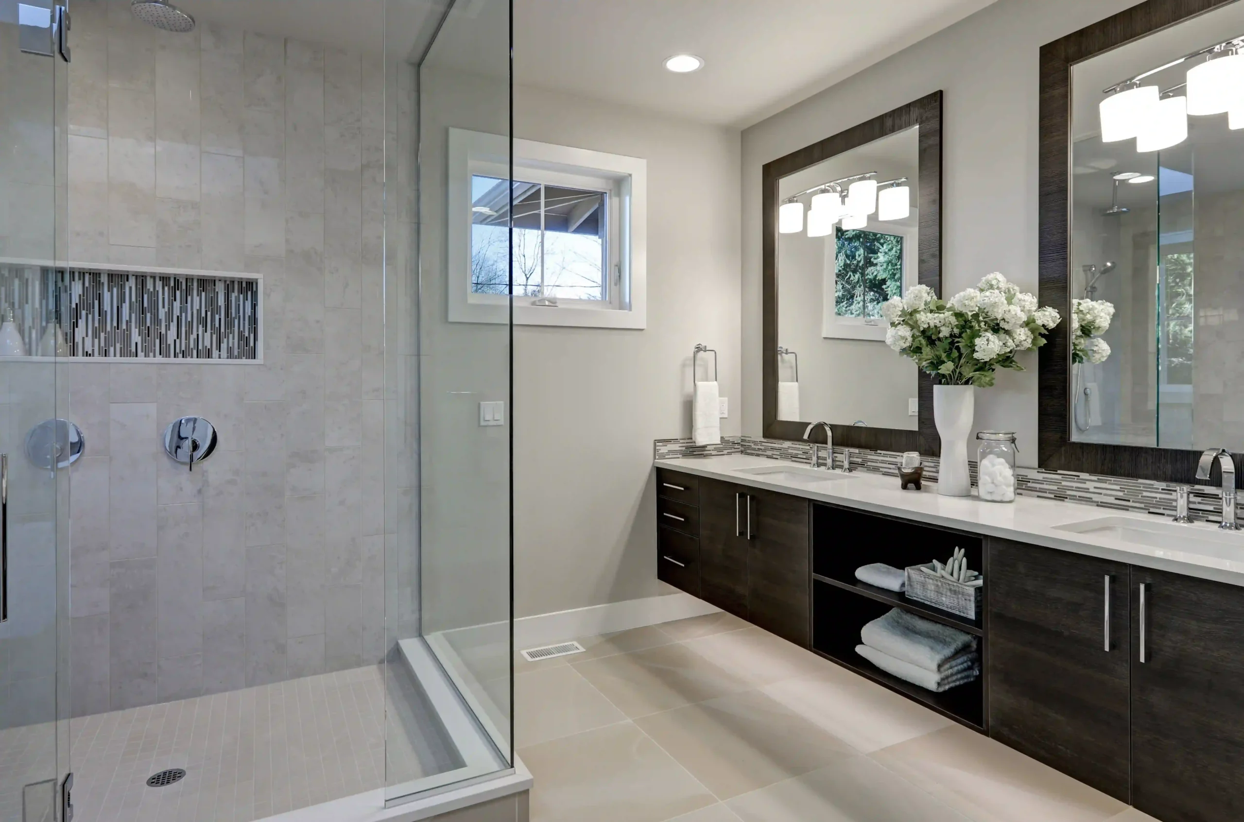 Beautiful bathroom with elegant fixtures and a modern design.