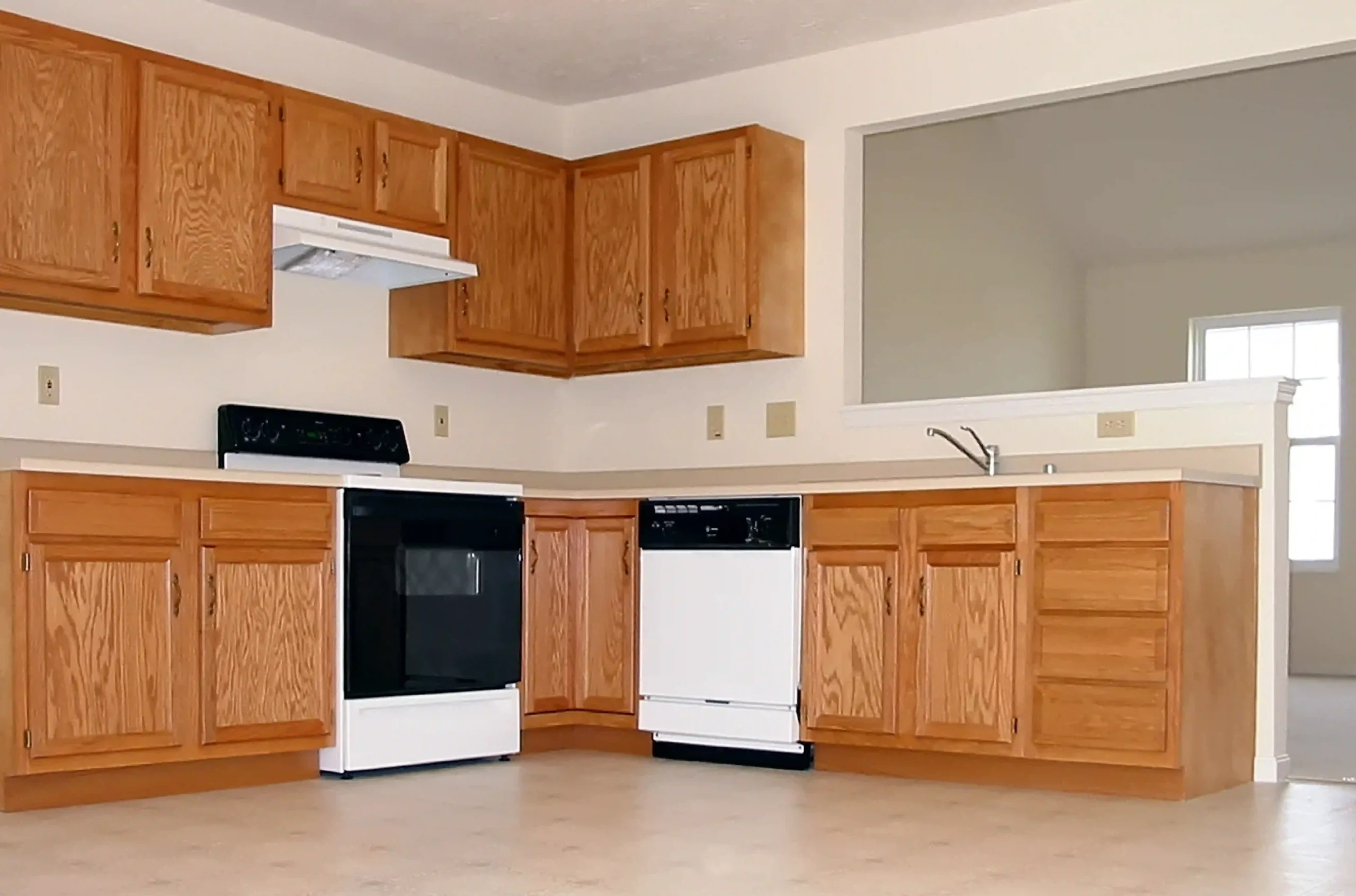 A stylish kitchen with modern appliances and sleek finishes.